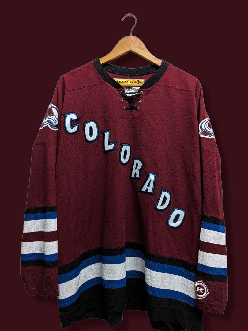 Koho Colorado Avalanche Diagonal Word Mark NHL Hockey Jersey Alternate  Third M