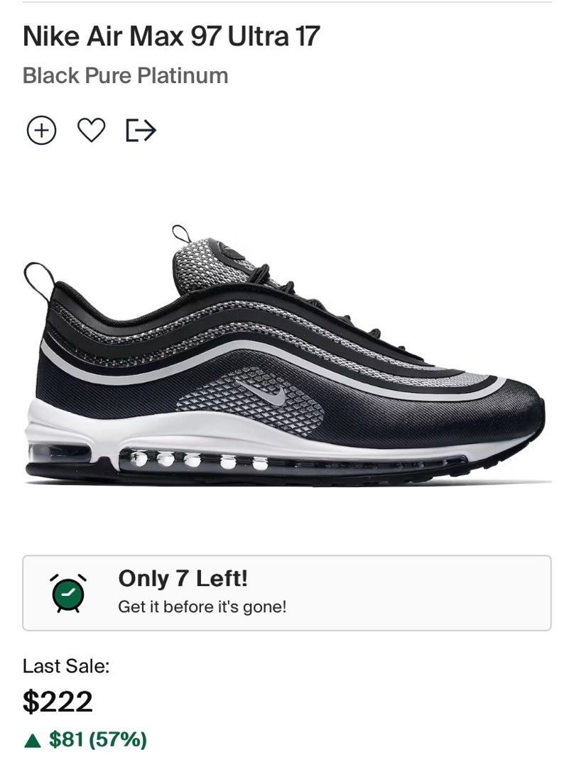 Nike Air Max 97 Ultra 17 Men s Fashion Footwear Sneakers on