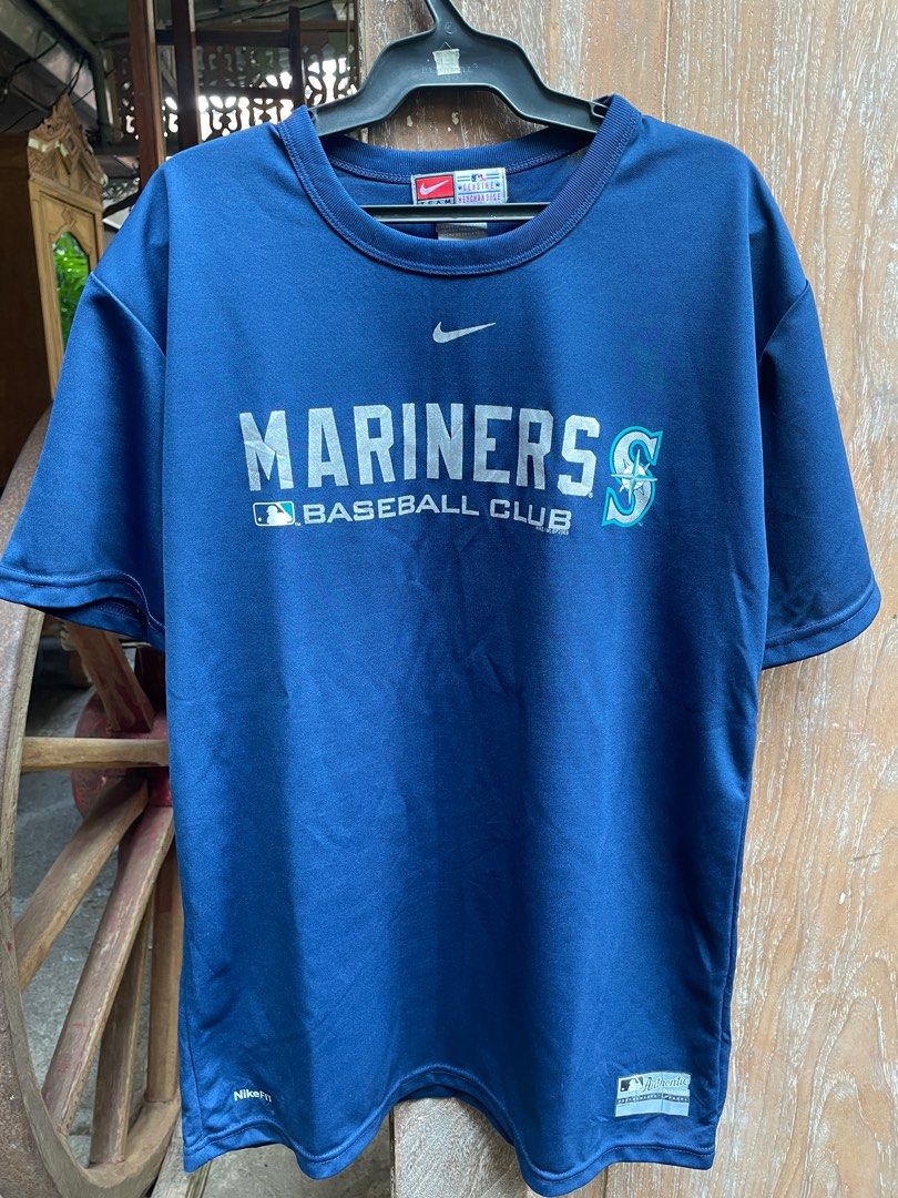 Nike Seattle Mariners Shirt Short Sleeve Dri Fit Blue Mens Medium