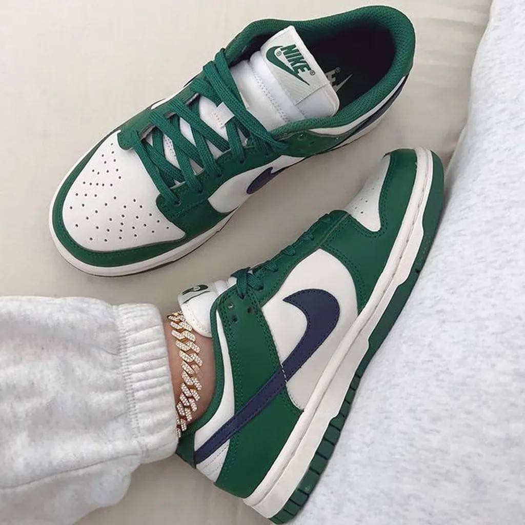 👟Nike Dunk Low “Gorge Green/Midnigit Navy” 復古白綠午夜藍勾低筒