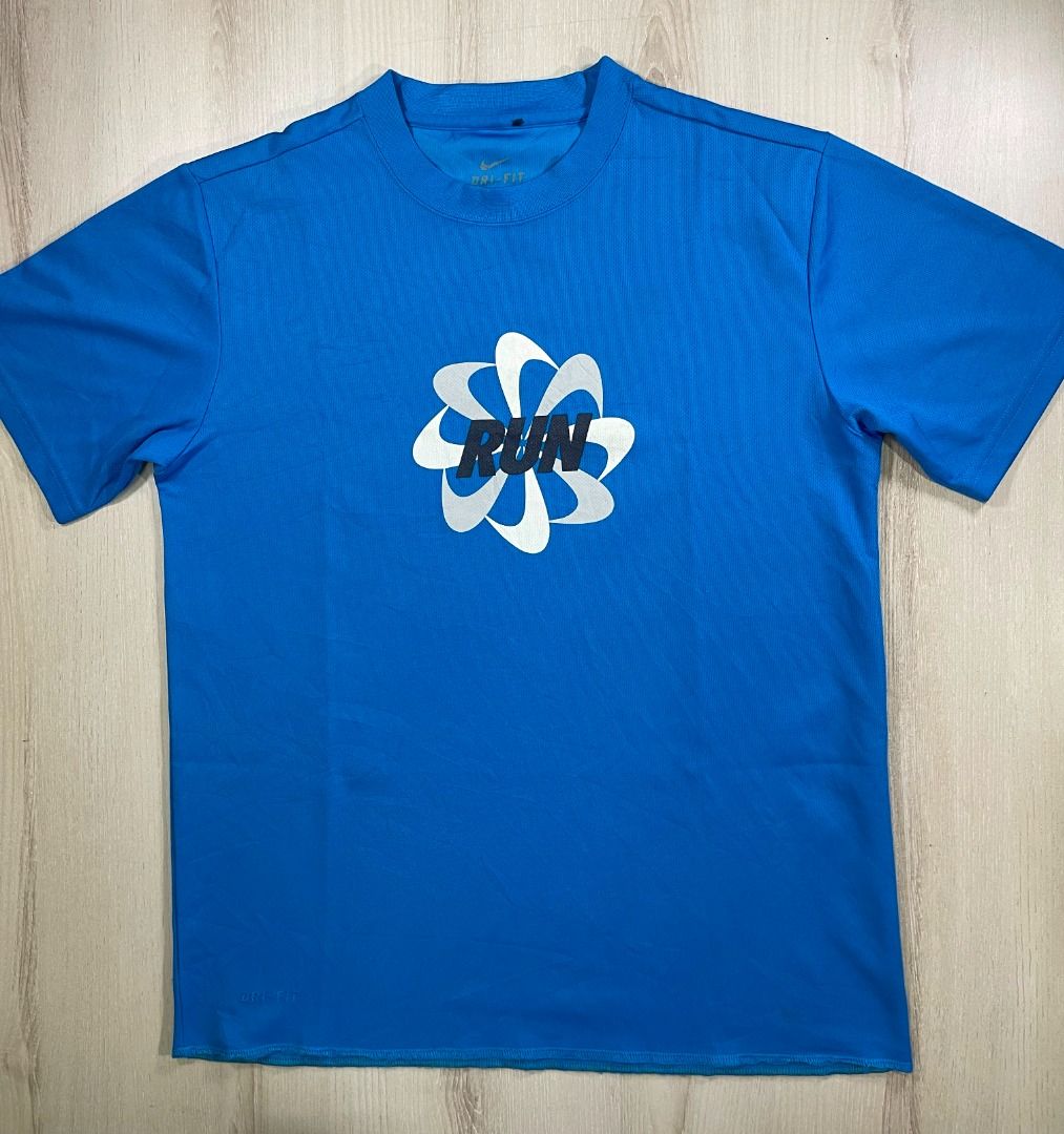 Nike Running Pinwheel Blue Tee DB Used Men s Fashion Tops Sets Tshirts Polo Shirts on Carousell