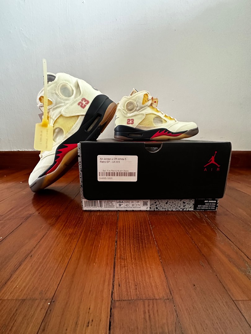 Off-White × Nike Air Jordan5 ”Sail” 27.5靴/シューズ - スニーカー