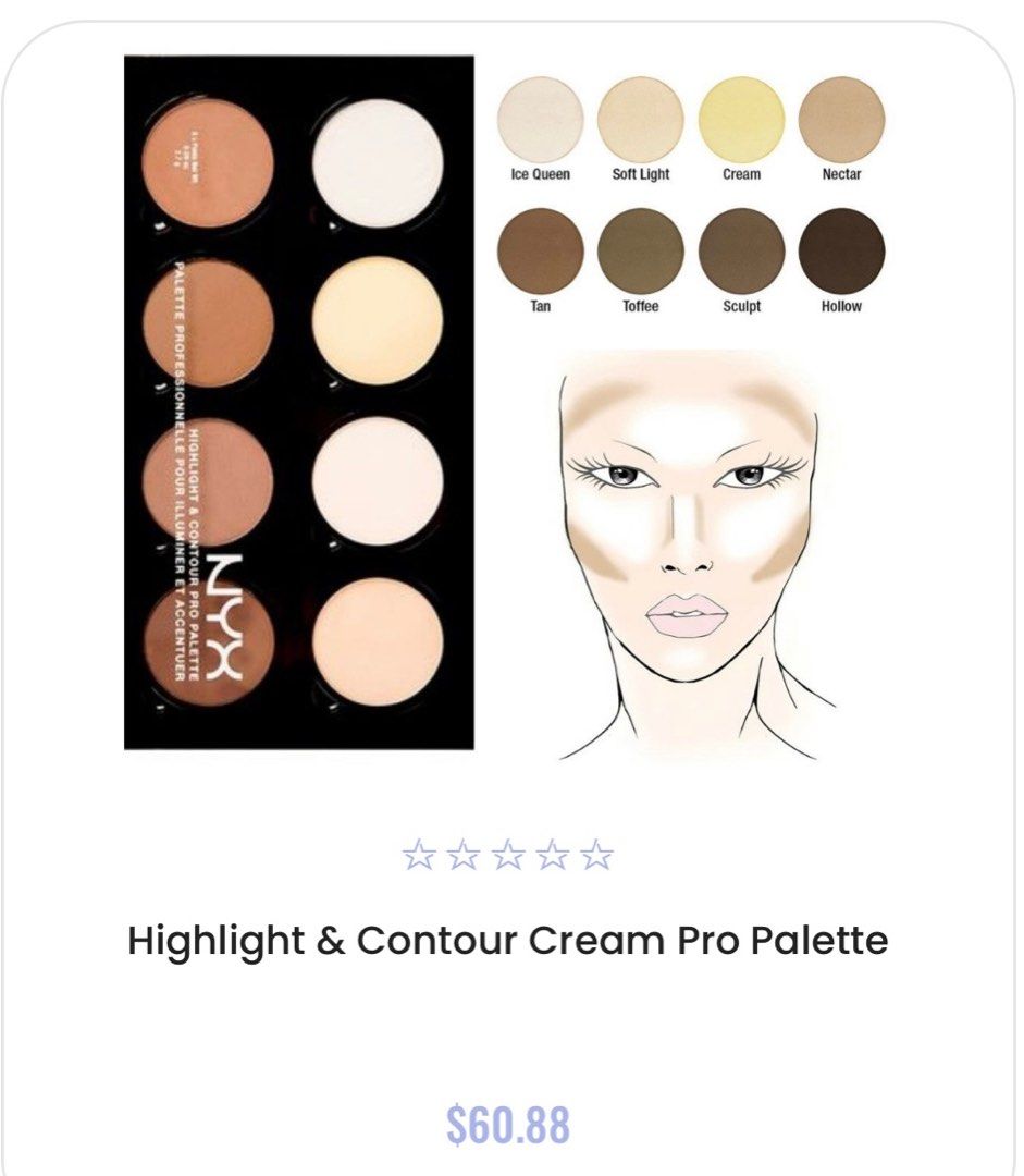 NYX Professional Makeup Highlight & Contour Cream Pro Palette