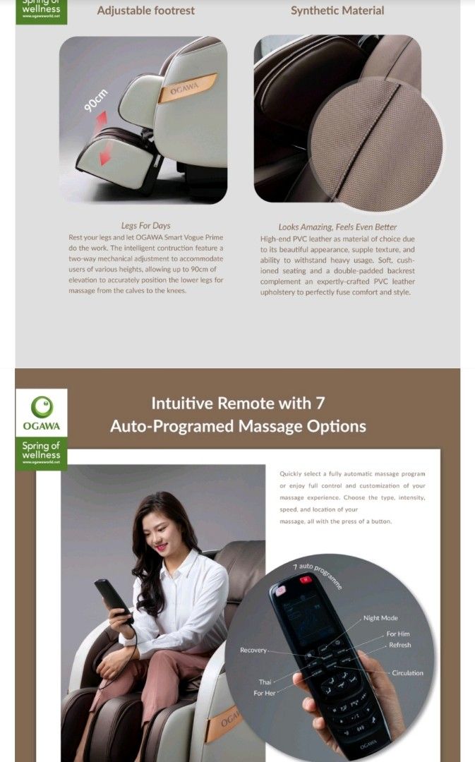 OGAWA smart vogue prime massage chair