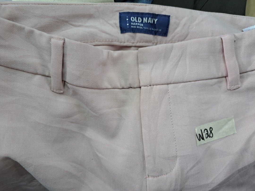 Old Navy Harper Light Mid Rise Pink Ankle Cotton Cropped Pants 28