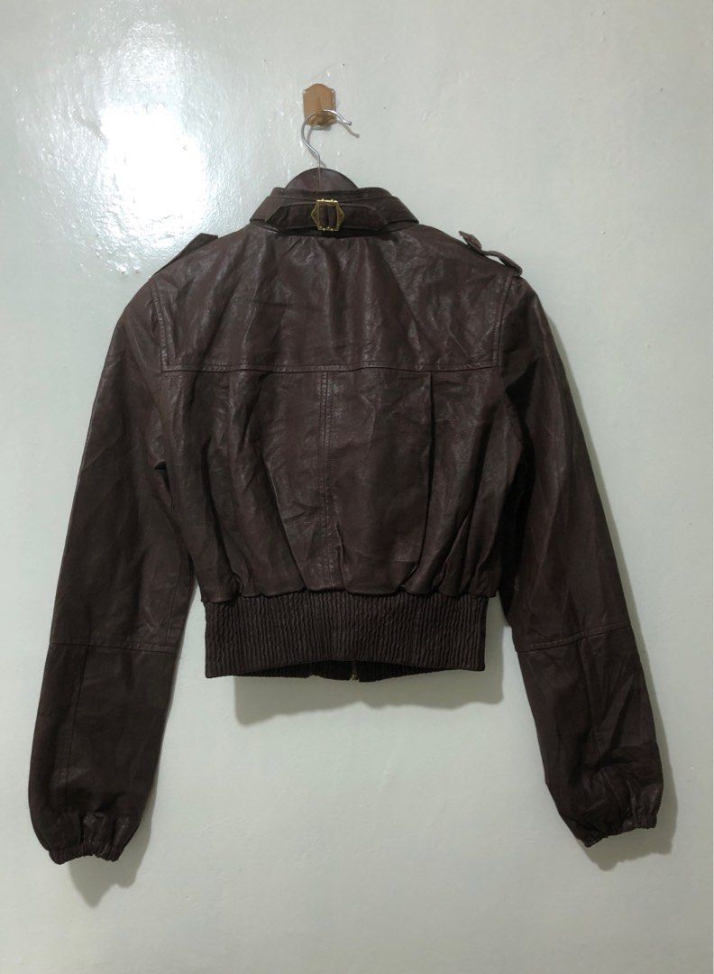 Original BEBE Genuine Leather Jacket Women s Fashion Coats