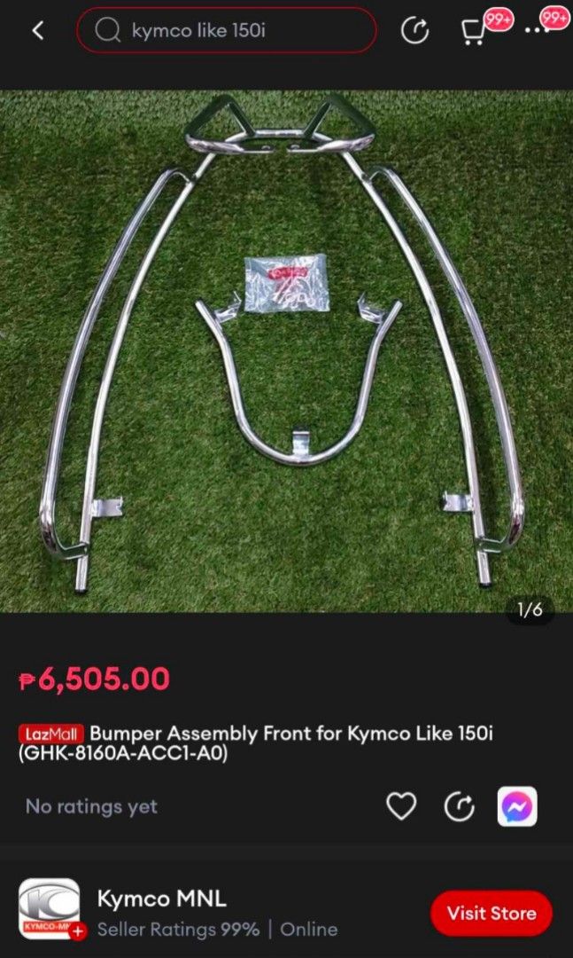 Original Kymco Like 150i Accessories Rear Folding Rack Bumper Guard