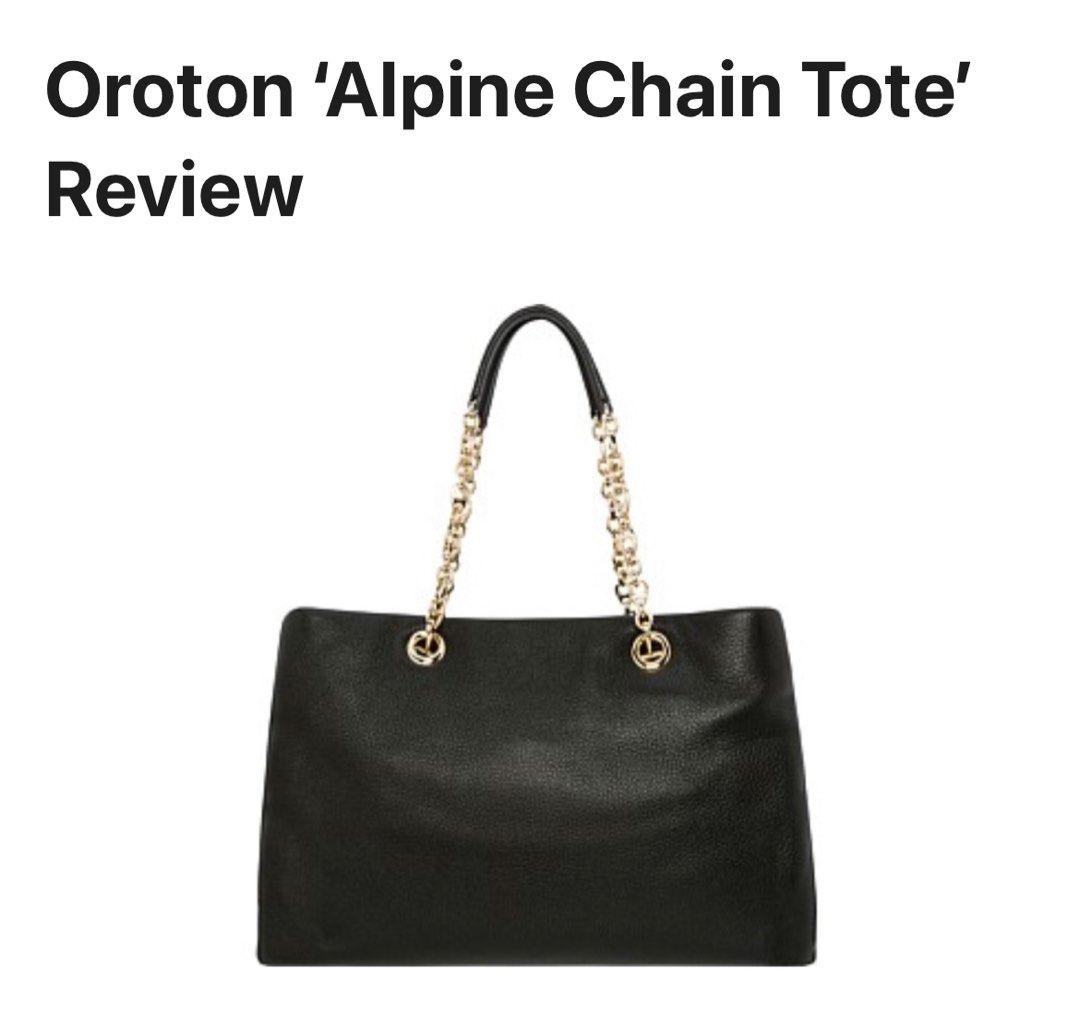 Oroton Alpine chain tote bag black