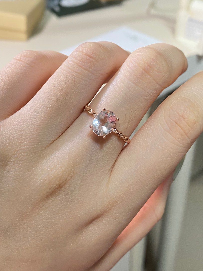 Cheap rose gold clearance morganite rings