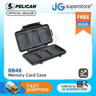 Pelican 0945 Memory Card Case Waterproof Crushproof Dustproof Hard Casing with Removable Liner (Fits 6 Flash Cards) | JG Superstore