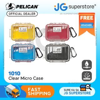 Pelican 1010 Micro Case (Clear Cover with Rubber Liner) Watertight Dustproof Hard Casing Automatic Pressure Purge Valve for Smartphone, MP3 Player and other Small Electronics (4 Colors)  | JG Superstore