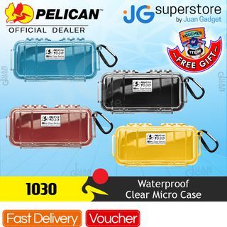 Pelican 1030 Micro Case Watertight Crushproof Dustproof Clear Hard Casing with Rubber Liner, Automatic Pressure Equalization Valve for Phones Small Electronics (4 Colors Available) | JG Superstore