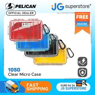 Pelican 1050 Clear Micro Case Waterproof Shockproof Dustproof Hard Casing with Automatic Pressure Purge Valve for Phones, MP3 Player, Small Electronics (4 Colors Available) | JG Superstore