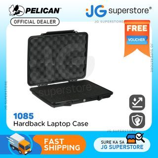 Pelican 1085 Hardback Laptop Case Watertight Crushproof Dustproof Hard Shell Casing with Pick N Pluck Foam and Removable Shoulder Strap for 14" Computer PC | JG Superstore