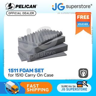 Pelican 1511 4 Piece Foam Set (1 Egg Crate, 2 Pick N Pluck, 1 Blank Bottom) Replacement for 1510 Carry On Hard Case | JG Superstore