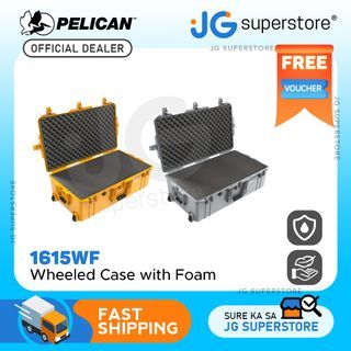 Pelican 1615 Air Wheeled Check-in Hard Case with Pick-N-Pluck Foam (BLACK, YELLOW, SILVER) | Models - 1615WF / NF / TP | JG Superstore