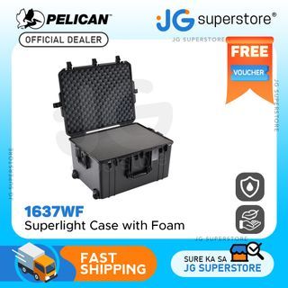 Pelican Air HPX Polymer Watertight Lightweight Wheeled Hard Case with Pick-N-Pluck Foam (BLACK) | Model - 1637WF | JG Superstore