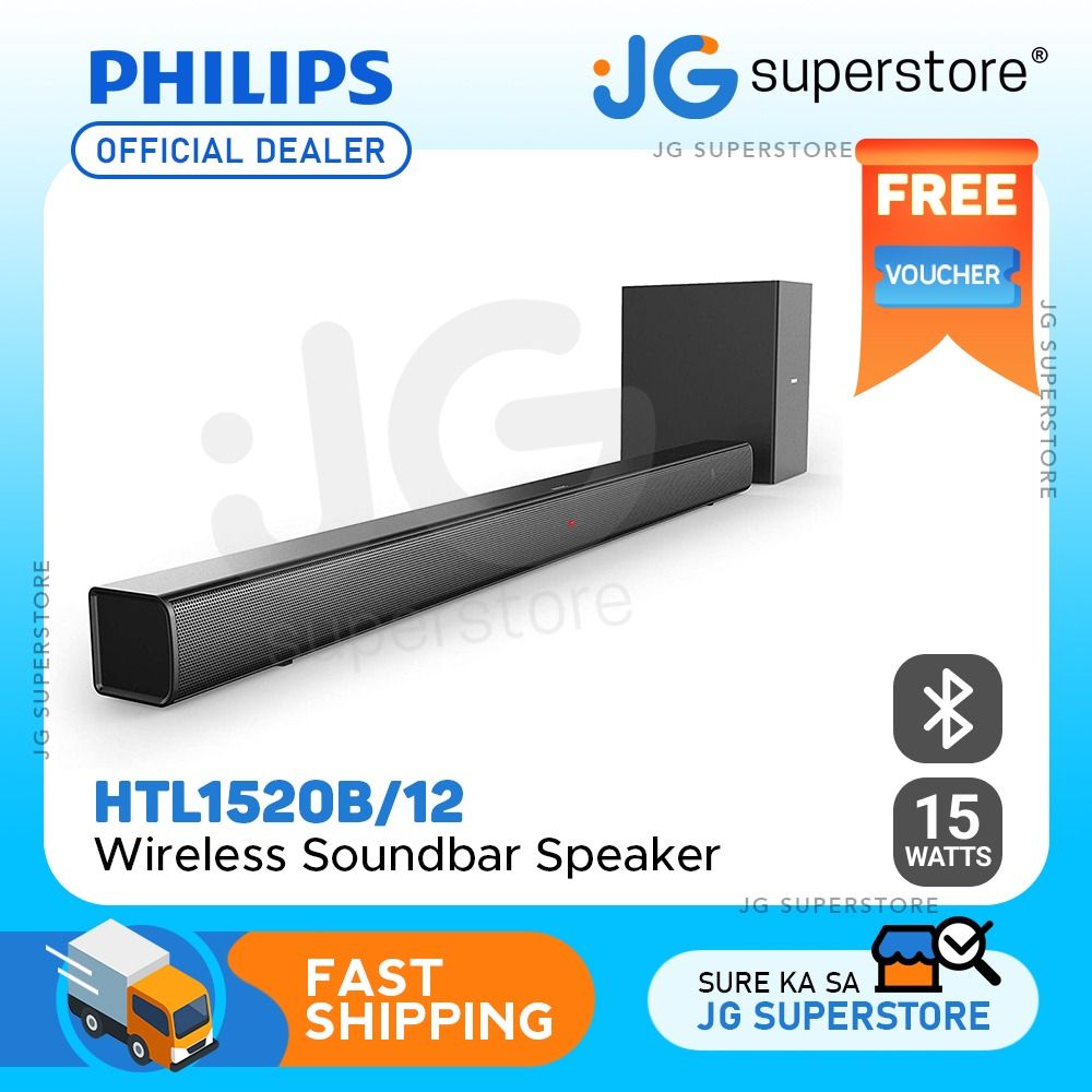 Philips 2.1 Channel Bluetooth Wireless Soundbar with Wireless Deep Bass Subwoofer, HDMI ARC Slot and 3.5mm AUX IN | HTL1520B/12 | JG Superstore, Photography, Photography Accessories, Other Photography Accessories on
