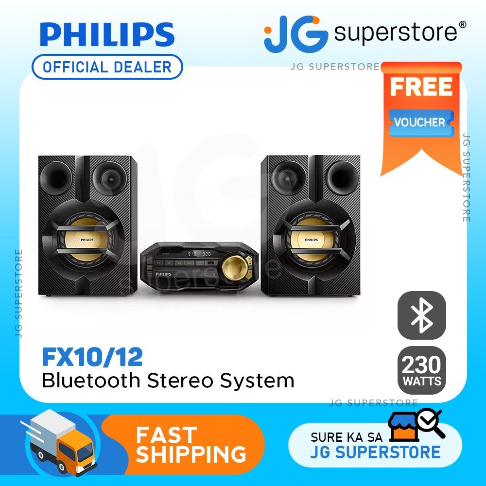 Philips FX10 Mini Hi-Fi 2-Way Bluetooth Wireless Stereo System with ...