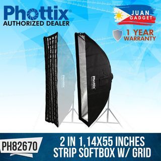 Phottix 2 in 1 Strip Softbox with Grid 35x140cm or14x55 Inches  | JG Superstore