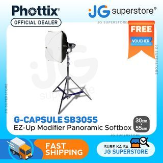 Phottix PH83725 G-Capsule 30 x 55cm EZ-Up Modifier Panoramic Rectangular Softbox with One Push Release Unlock Button, Magnetic Gel Filter Holder and Bowens Mount for Photography | JG Superstore