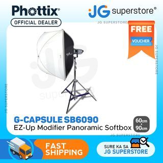 Phottix PH83726 G-Capsule 60 x 90cm EZ-Up Modifier Panoramic Rectangular Softbox with One Push Release Unlock Button, Magnetic Gel Filter Holder and Bowens Mount for Photography | JG Superstore