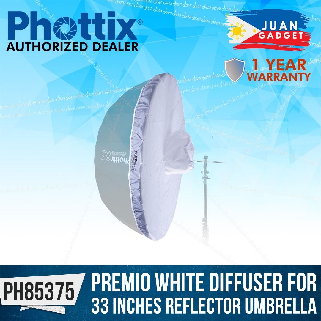 Phottix Premio White Diffuser for 85cm or 33 Inches Reflective Umbrella (DIFFUSER ONLY) | JG Superstore (Category: Other Photography Accessories) located in San Juan City. Submitted by jg.superstore (Listing ID 1242077758, Image 1). Description: █ JG Superstore █ 【Trusted Seller Since 2011】 【We Accept Any Special Order】 【Dedicated Customer Service】 【📍 】3/F Annapolis Tower, 43 Annapolis St. Greenhills San Juan - Front of Unionbank (please confirm
