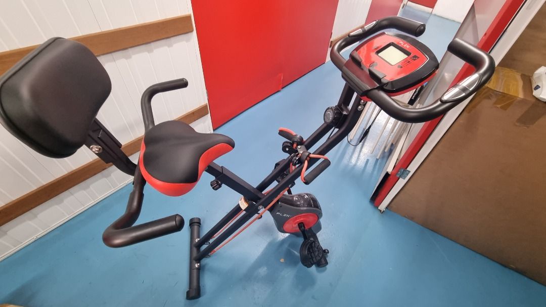 Pleny Folding Fitness Exercise Bike with Resistance Bands 16