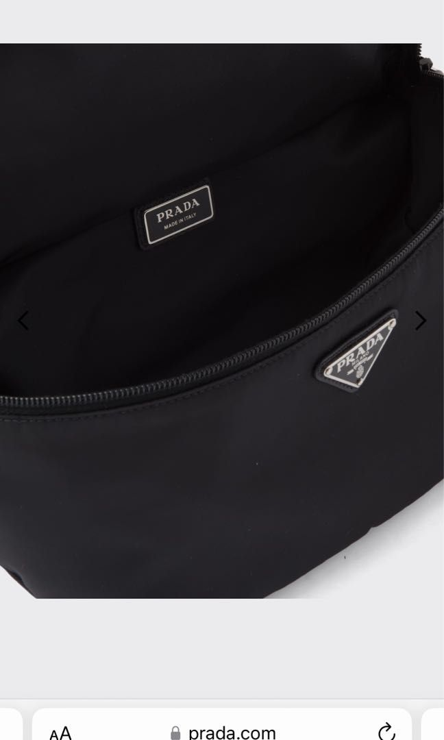 PRADA Black Re Nylon Saffiano belt bag backpack convertible chest bag