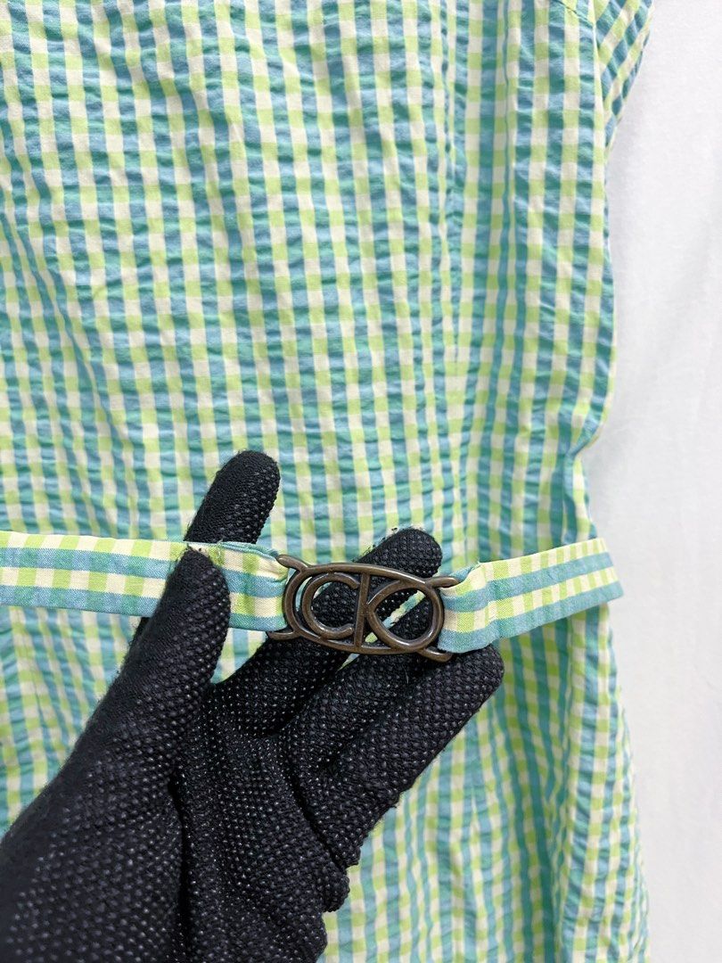 Calvin klein gingham dress new arrivals