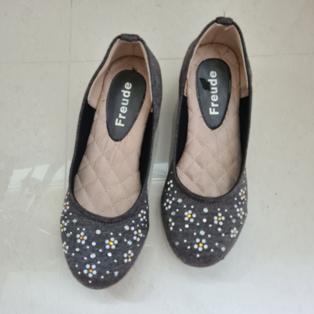 Pumps flats low wedges rubber sole shoes Women s Fashion