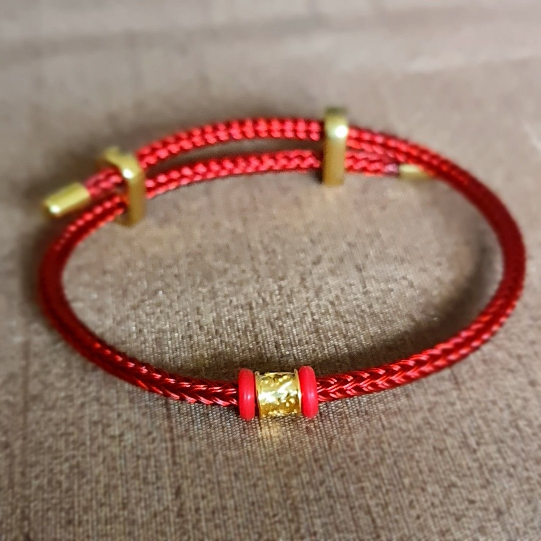 Rope Bracelet w 24K Gold Charm Women s Fashion Jewelry