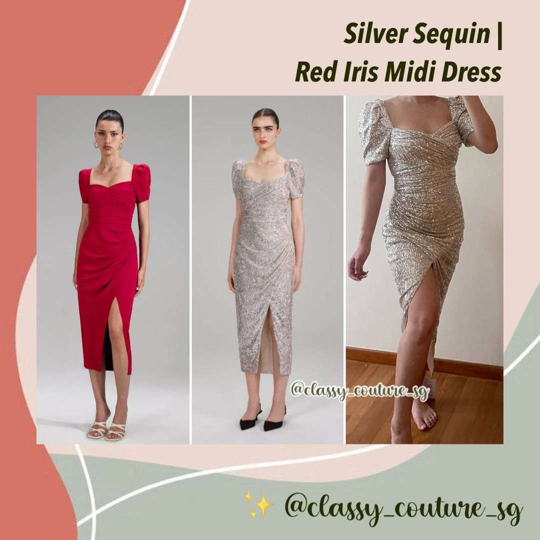 Red and silver cocktail dresses outlet