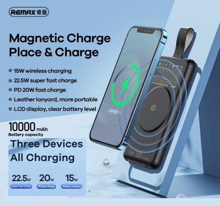 Remax Wireless 10000mAh QC PD 22.5W Fast charge Power bank Powerbank ...