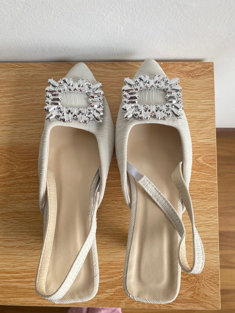 Rhinestone shoes low heels Women s Fashion Footwear Heels on