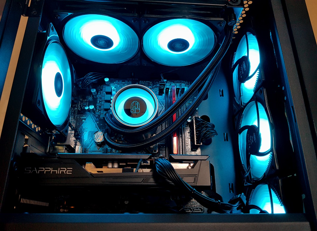 Ryzen 5 Gaming Rig with Liquid Cooler Desktop PC System Unit Like New ...