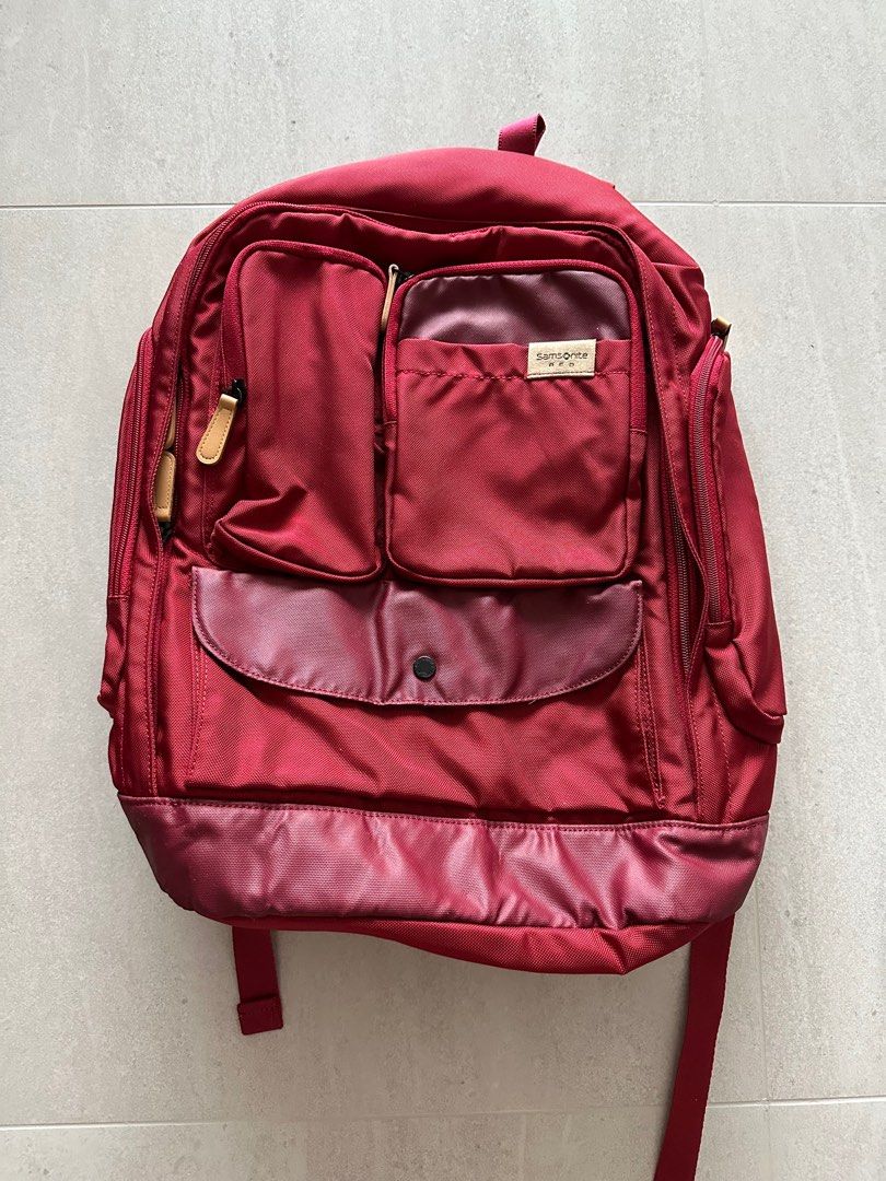 Samsonite Red Backpack, Women's Fashion, Bags & Wallets, Backpacks on