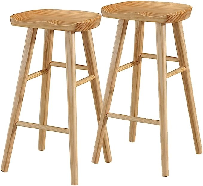 Scandinavian Bar Stools Solid Wood Set Of 2 Or Individually Sold