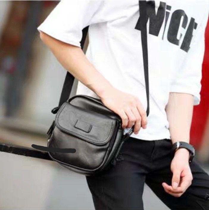 PRE-ORDER] Men PU Leather Small Business Sling Bag, Men's Fashion, Bags,  Sling Bags on Carousell