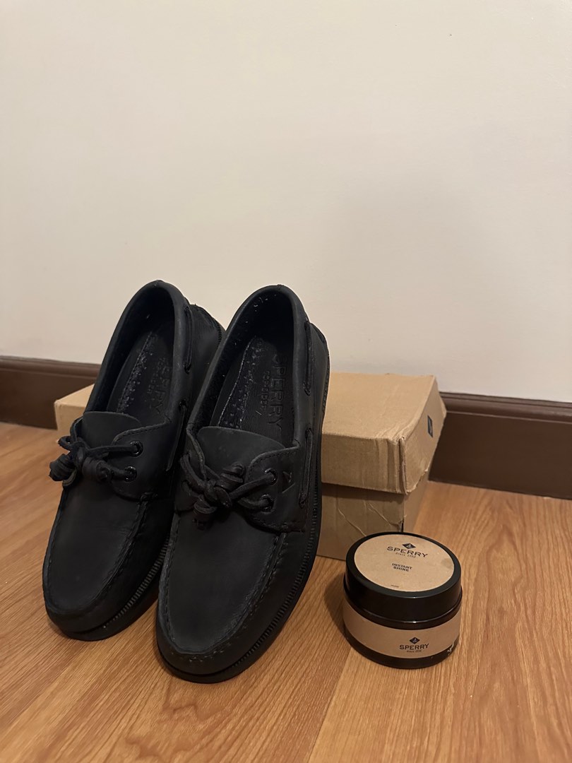 Sperry top sider black shoes deals