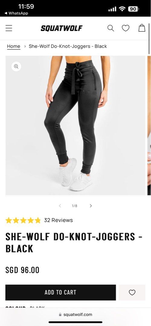 Squatwolf She-Wolf Do Knot Joggers Size S