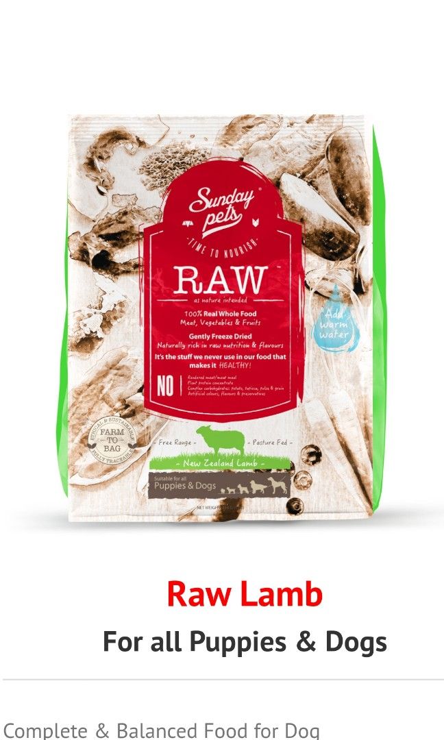 Sunday pets raw chow store