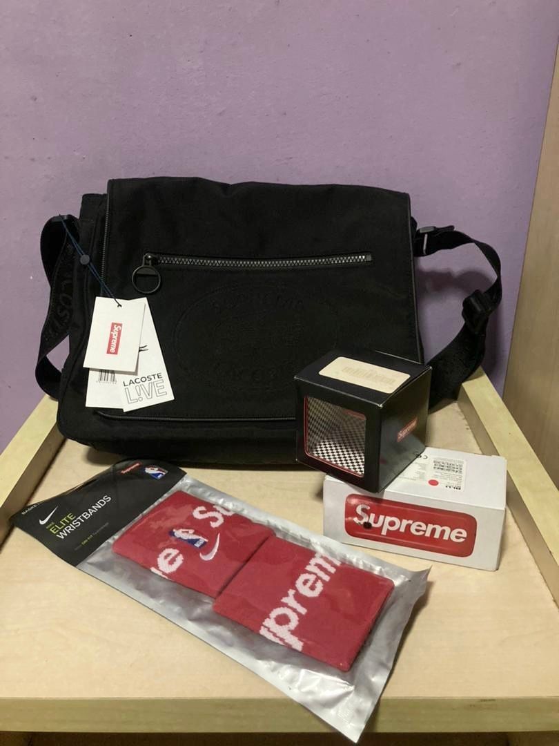 SUPREME Streetwear Sling Bag X Lacoste Wristband X Nike BLU