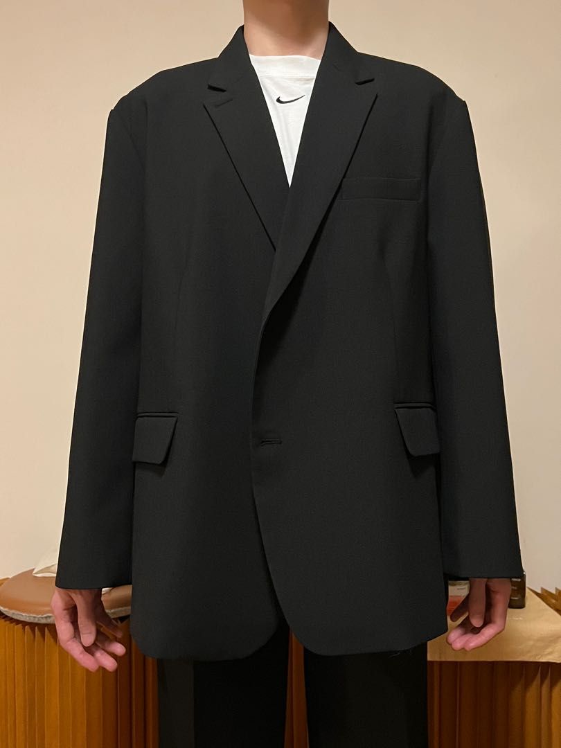 The Frankie Shop black oversized BEO blazer 黑色西裝, 男裝, 外套及