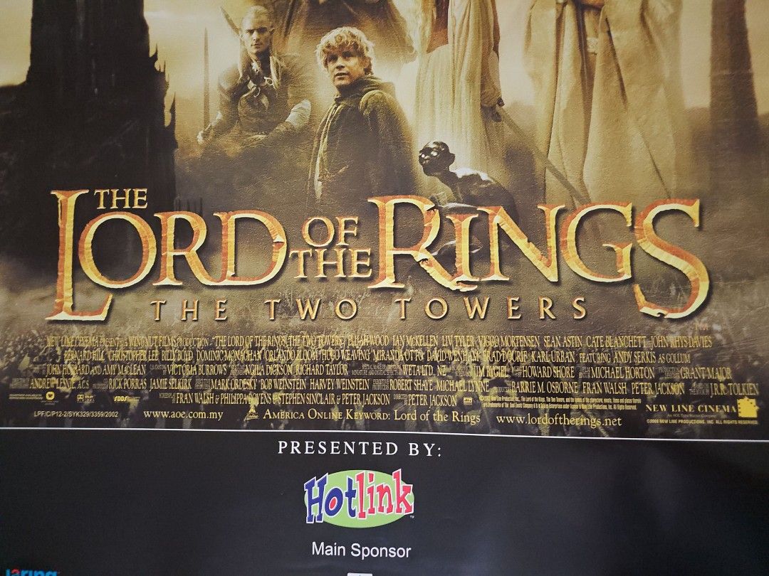 The Lord of the Rings: The Two Towers Movie Poster 2002 1 Sheet