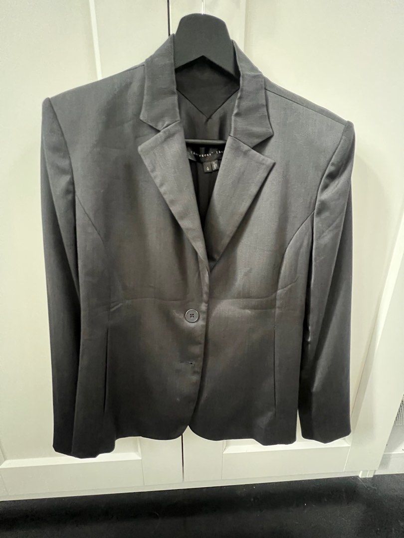 Theyskens Theory US 4 Charcoal Wool Silk Blazer