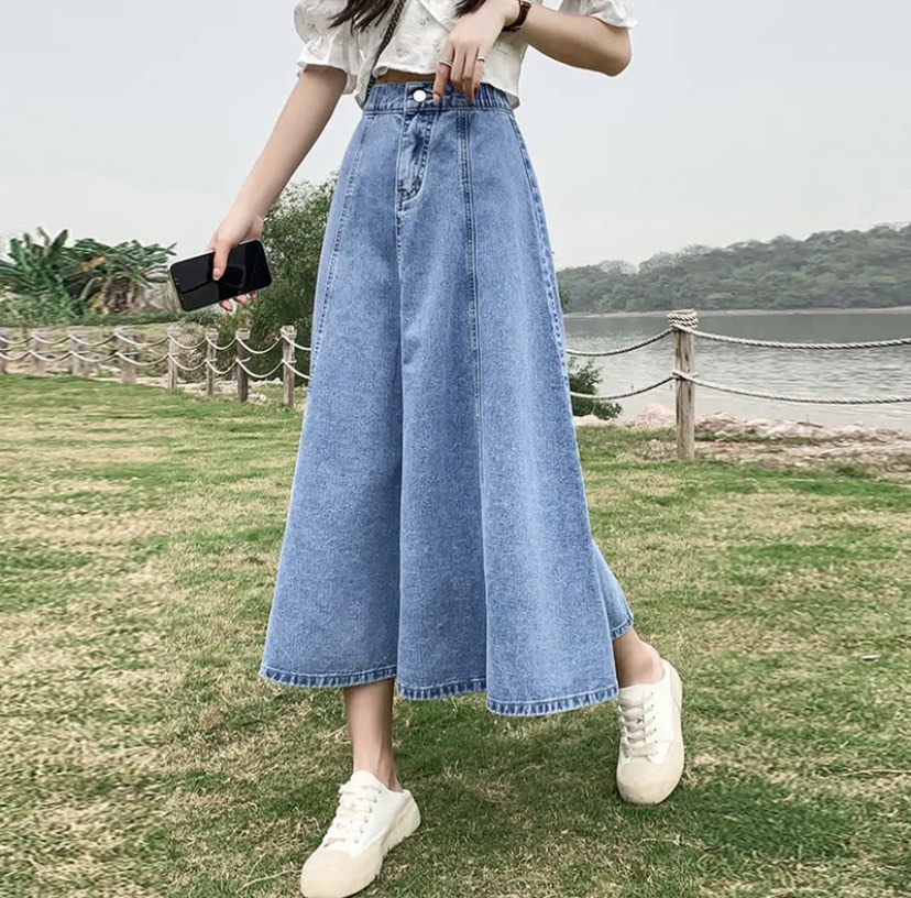 Skirt denim discount labuh muslimah