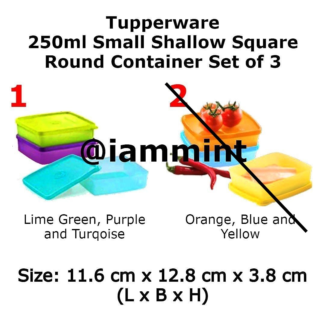 Tupperware Small Square Away Container 250ml Set of 2 New