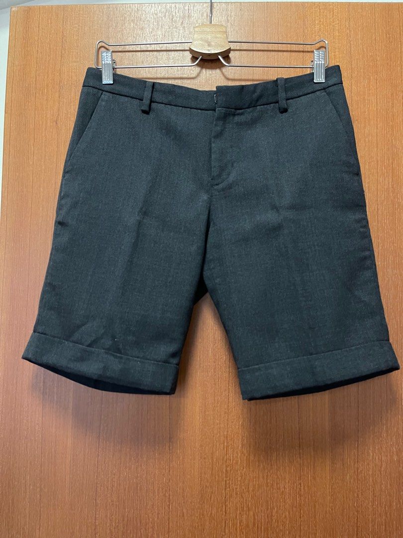 Women Bermudas Shorts dark grey black Men s Fashion Bottoms