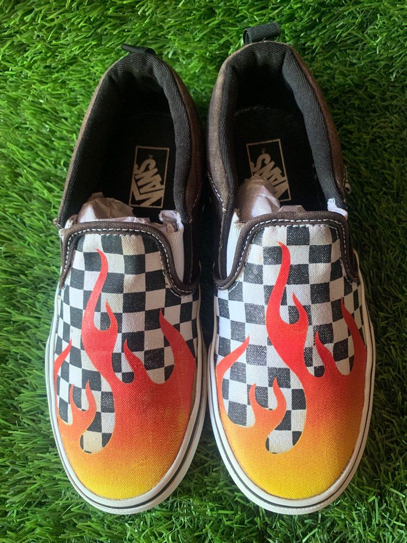 Checkered vans with fire sales